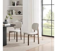 FurnitureboxUK 2x Mirelle Grey / Beige Fabric Dining Chairs Bronze Legs FurnitureboxUK Grey