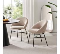 FurnitureboxUK 2x Nella Beige Fabric Dining Chairs FurnitureboxUK Beige