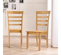 FurnitureboxUK 2x Whitby Oak Effect Solid Wood Dining Chairs in Light Brown FurnitureboxUK Light Brown