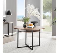 Furnitureboxuk Adley Round 120Cm Dining Table With Storage Shelf In Brown Brown