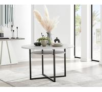 Furnitureboxuk Adley Round 120Cm Dining Table With Storage Shelf In Grey Grey One Size
