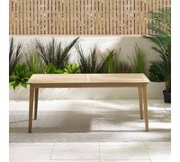 FurnitureboxUK Asa 6 Seat Rectangular Solid Wood Outdoor Dining Table in Light Brown FurnitureboxUK Light Brown