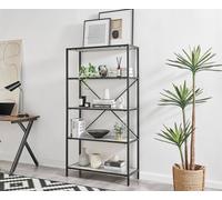 Furnitureboxuk Ashton Industrial Black Metal Box Shelf Unit With 5 Scratch Resistant Melamine Coated Shelves Supporting 10Kg Each In Off White Off White One Size