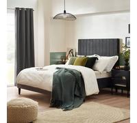 Furnitureboxuk Aster Classic Solid Wood Bed Frame Upholstered In Velvet In Grey Grey Double