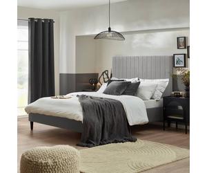 Furnitureboxuk Aster Classic Solid Wood Bed Frame Upholstered In Velvet In Light Grey Light Grey