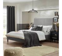 Furnitureboxuk Aster Classic Solid Wood Bed Frame Upholstered In Velvet In Light Grey Light Grey King