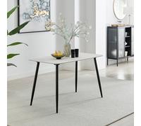 FurnitureboxUK Asti Grey Marble Effect Ceramic Dining Table in Off-White FurnitureboxUK Off-White