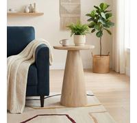 FurnitureboxUK Axis Round White Oak Wood Side Table in Light Brown FurnitureboxUK Light Brown