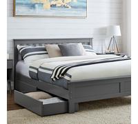 FurnitureboxUK Azure Modern White Solid Pine King Bed + 4 Drawers in Grey | Size: Double FurnitureboxUK Grey Double
