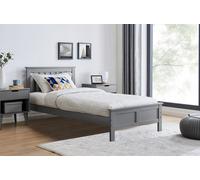 FurnitureboxUK Azure Modern White Solid Pine King Bed + Windsor Mattress in Grey | Size: Double FurnitureboxUK Grey Double