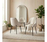 Furnitureboxuk Beaumont 2X Fabric Black Leg Dining Chair In Cream Cream