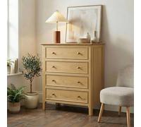 FurnitureboxUK Belle Oak Wood Chest of Drawers in Light Brown FurnitureboxUK Light Brown