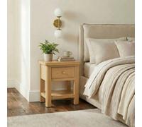FurnitureboxUK Belle Oak Wood Bedside Table in Light Brown FurnitureboxUK Light Brown