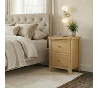 FurnitureboxUK Belle Oak Wood Slim Bedside Table in Light Brown FurnitureboxUK Light Brown