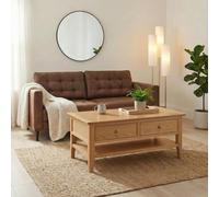 Furniturebox Uk Belle Rectangular Oak Wood Coffee Table