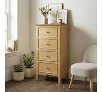 FurnitureboxUK Belle Oak Wood Tallboy Chest of Drawers in Light Brown FurnitureboxUK Light Brown