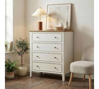 Furnitureboxuk Belle Solid Oak Wood And Cream Chest Of Drawers Cream