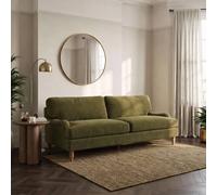 Furnitureboxuk Bernie Chenille Fabric 3 Seater Sofa In Green Green
