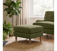 Furnitureboxuk Bernie Chenille Fabric Footstool In Green Green