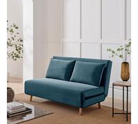 FurnitureboxUK Bobby Blue Velvet Double Folding Sofa Bed FurnitureboxUK Blue
