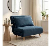 FurnitureboxUK Bobby Blue Velvet Single Folding Sofa Bed Chair FurnitureboxUK Blue