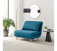 Furnitureboxuk Bobby Compact Futon Inspired Sofa Bed Upholstered In Soft Fabric In Blue Blue Small