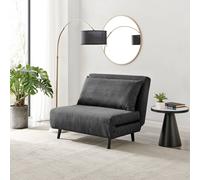 Furnitureboxuk Bobby Compact Futon Inspired Sofa Bed Upholstered In Soft Fabric In Dark Grey Dark Grey Small