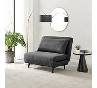 FurnitureboxUK Bobby Compact Futon Inspired Sofa Bed Upholstered In Soft Fabric in Dark Grey | Size: Medium FurnitureboxUK Dark Grey Medium