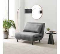 FurnitureboxUK Bobby Compact Futon Inspired Sofa Bed Upholstered In Soft Velvet in Grey | Size: Medium FurnitureboxUK Grey Medium