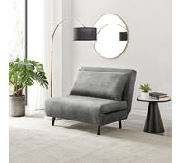 FurnitureboxUK Bobby Compact Futon Inspired Sofa Bed Upholstered In Soft Velvet in Grey | Size: Small FurnitureboxUK Grey Small