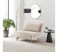 Furnitureboxuk Bobby Cream Jumbo Corduroy Single Folding Sofa Bed Chair
