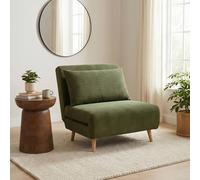 Furnitureboxuk Bobby Green Jumbo Corduroy Single Folding Sofa Bed Chair Green