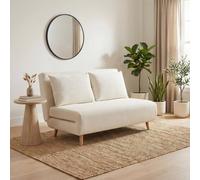 FurnitureboxUK Bobby Off-White Boucle Fabric Double Folding Sofa Bed FurnitureboxUK Off-White