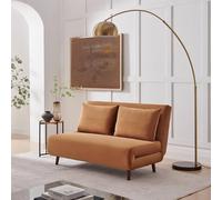 FurnitureboxUK Bobby Orange Velvet Double Folding Sofa Bed FurnitureboxUK Orange Double