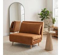 FurnitureboxUK Bobby Orange Velvet Single Folding Sofa Bed Chair FurnitureboxUK Orange