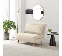 FurnitureboxUK Bobby White Boucle Fabric Single Folding Sofa Bed Chair FurnitureboxUK White
