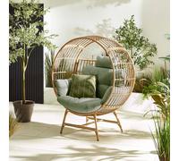 FurnitureboxUK Boca Rattan Cocoon Garden Egg Chair in Green FurnitureboxUK Green