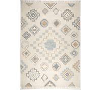 Furnitureboxuk Briony Beige & Blue Aztec Patterned Kilim Rug 200X290Cm Beige