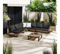 FurnitureboxUK Brisa Solid Wood 8 Seat Outdoor Sofa Set in Walnut FurnitureboxUK Walnut