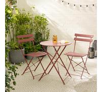 FurnitureboxUK Cabo 2 Seater Metal Bistro Set with Round Table in Dusty Pink FurnitureboxUK Dusty Pink