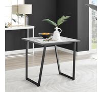 FurnitureboxUK Carson Square White Marble Effect Dining Table with Black Legs FurnitureboxUK White
