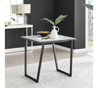 FurnitureboxUK Carson Square White Marble Effect Dining Table with Black Legs FurnitureboxUK White
