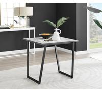 Furnitureboxuk Carson Square White Marble Effect Dining Table With Black Legs White One Size