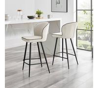 Furniturebox Uk Catriona 2X Cream Fabric Bar Chair
