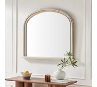FurnitureboxUK Cecily Silver Wood Large 110x90 Overmantle Arch Mirror FurnitureboxUK Silver