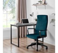 FurnitureboxUK Centro Velvet Reclining Office Chair in Blue FurnitureboxUK Blue