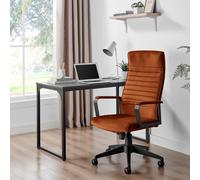 FurnitureboxUK Centro Velvet Reclining Office Chair in Orange FurnitureboxUK Orange