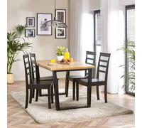 Furnitureboxuk Cotswold Wooden Dining Table & 4 Whitby Black Dining Chairs In Light Oak Light Oak Medium