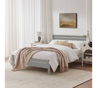 FurnitureboxUK Declan Solid Pine Double Bed Frame in Light Grey FurnitureboxUK Light Grey Double