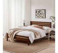 FurnitureboxUK Declan Solid Pine Double Bed Frame in Walnut FurnitureboxUK Walnut Double